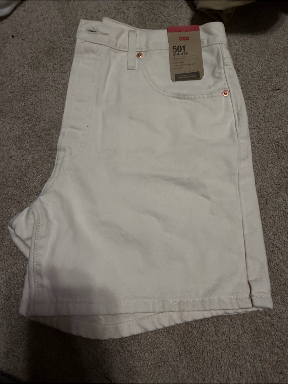 Levi's White women’s Denim Shorts with Copper Rivets